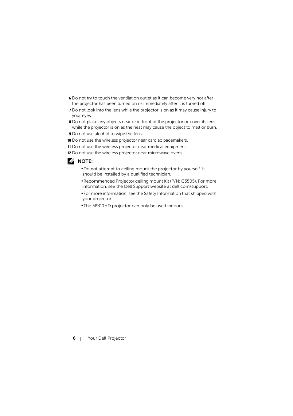 Dell Mobile Projector M900HD User Manual | Page 6 / 84