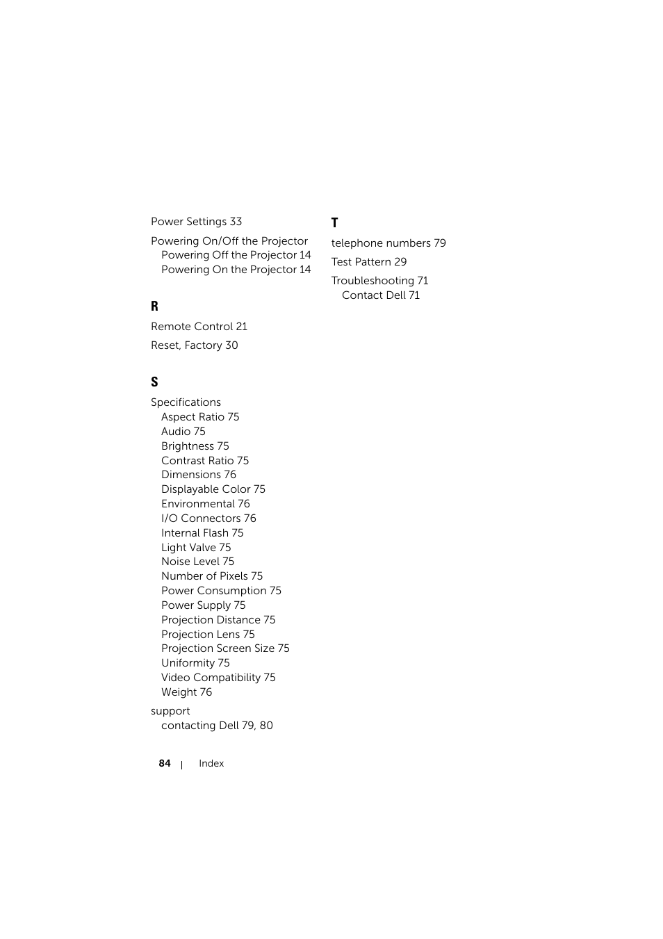 Dell Mobile Projector M900HD User Manual | Page 84 / 84