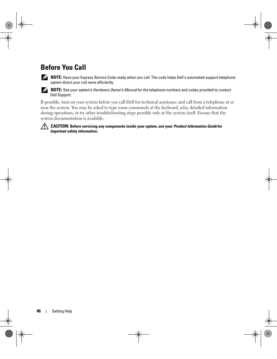 Before you call | Dell Serial Attached SCSI 5iR Integrated and Adapter User Manual | Page 48 / 68