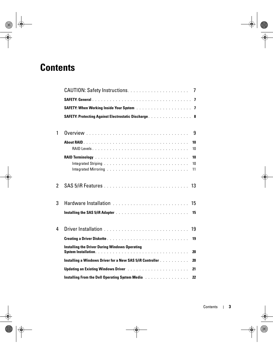 Dell Serial Attached SCSI 5iR Integrated and Adapter User Manual | Page 5 / 68