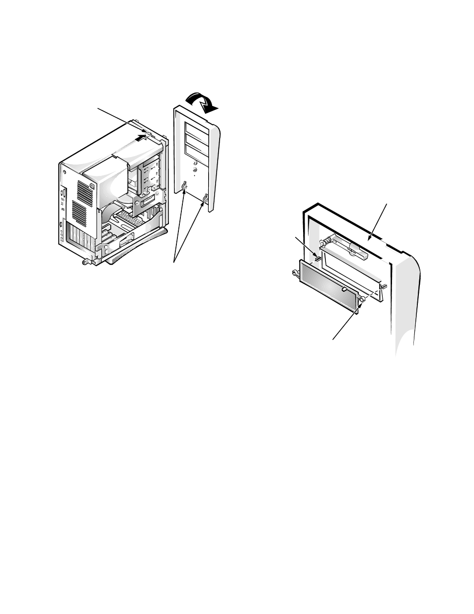 Removing and replacing front-panel inserts, Removing and replacing front-panel inserts -2, Emoving and replacing front-panel inserts | Dell OptiPlex Gxi User Manual | Page 80 / 126