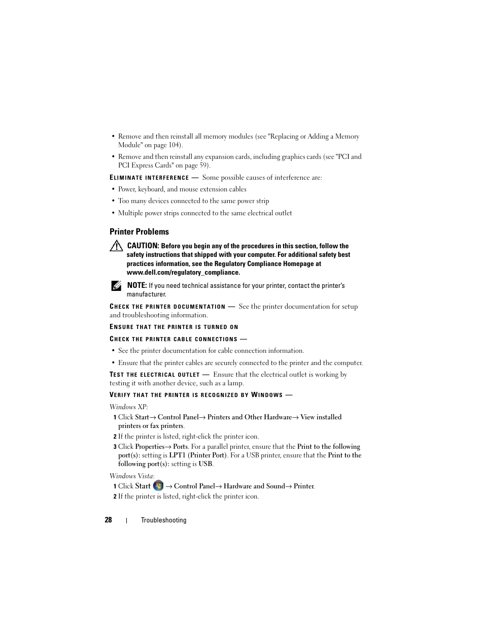 Printer problems | Dell Vostro 420 (Late 2008) User Manual | Page 28 / 138