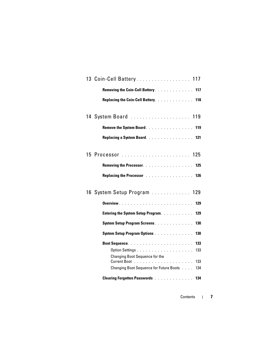 13 coin-cell battery, 14 system board, 15 processor | 16 system setup program | Dell Vostro 420 (Late 2008) User Manual | Page 7 / 138