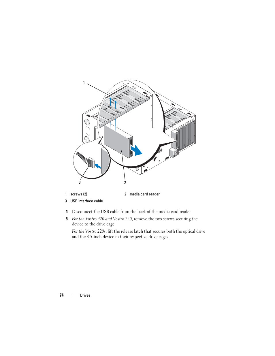 Dell Vostro 420 (Late 2008) User Manual | Page 74 / 138