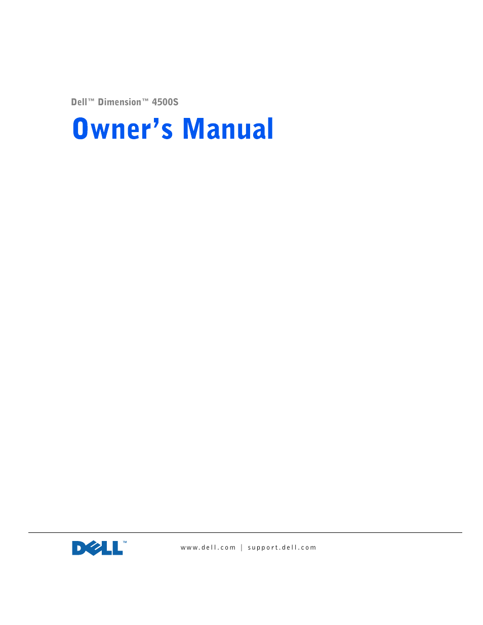 Dell Dimension 4500S User Manual | 132 pages