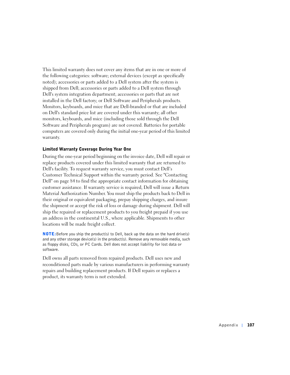 Dell Dimension 4500S User Manual | Page 107 / 132