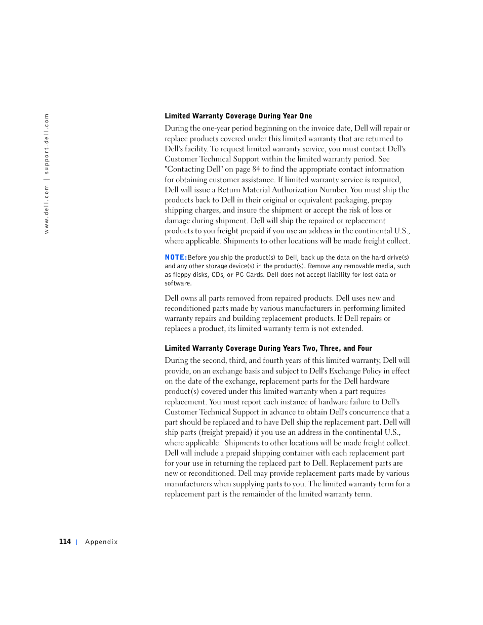 Dell Dimension 4500S User Manual | Page 114 / 132
