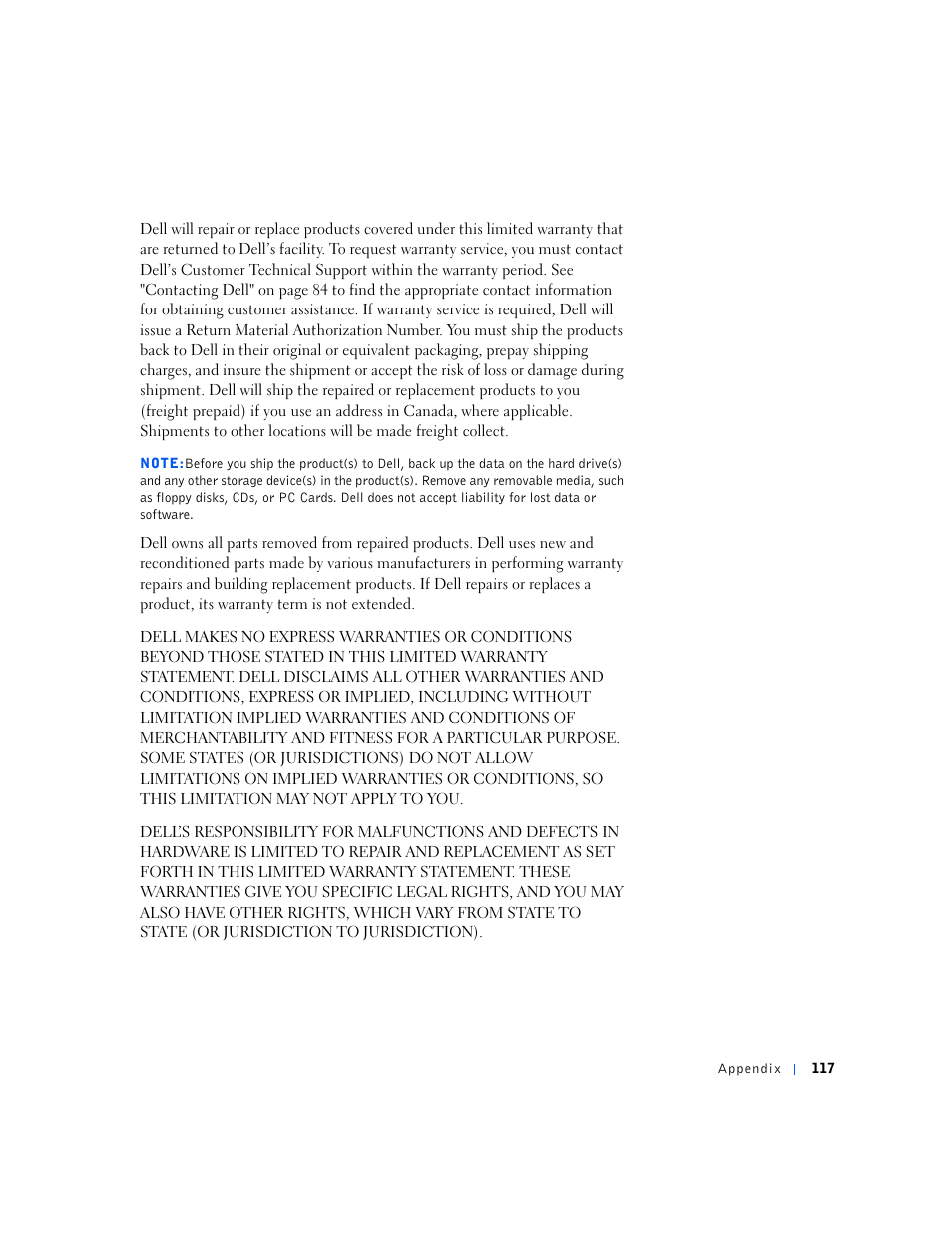Dell Dimension 4500S User Manual | Page 117 / 132