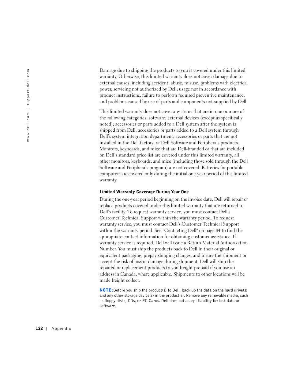 Dell Dimension 4500S User Manual | Page 122 / 132