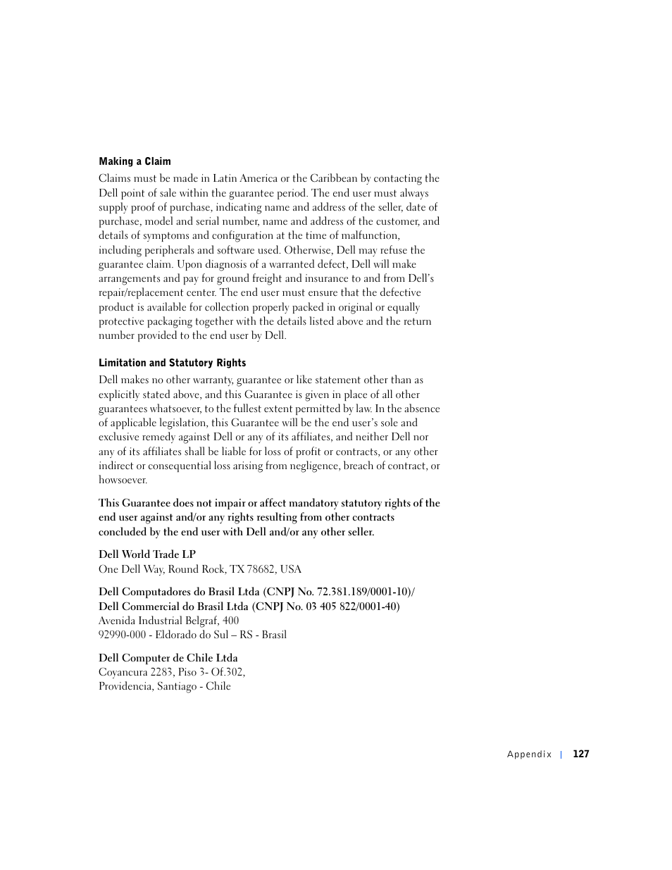 Dell Dimension 4500S User Manual | Page 127 / 132