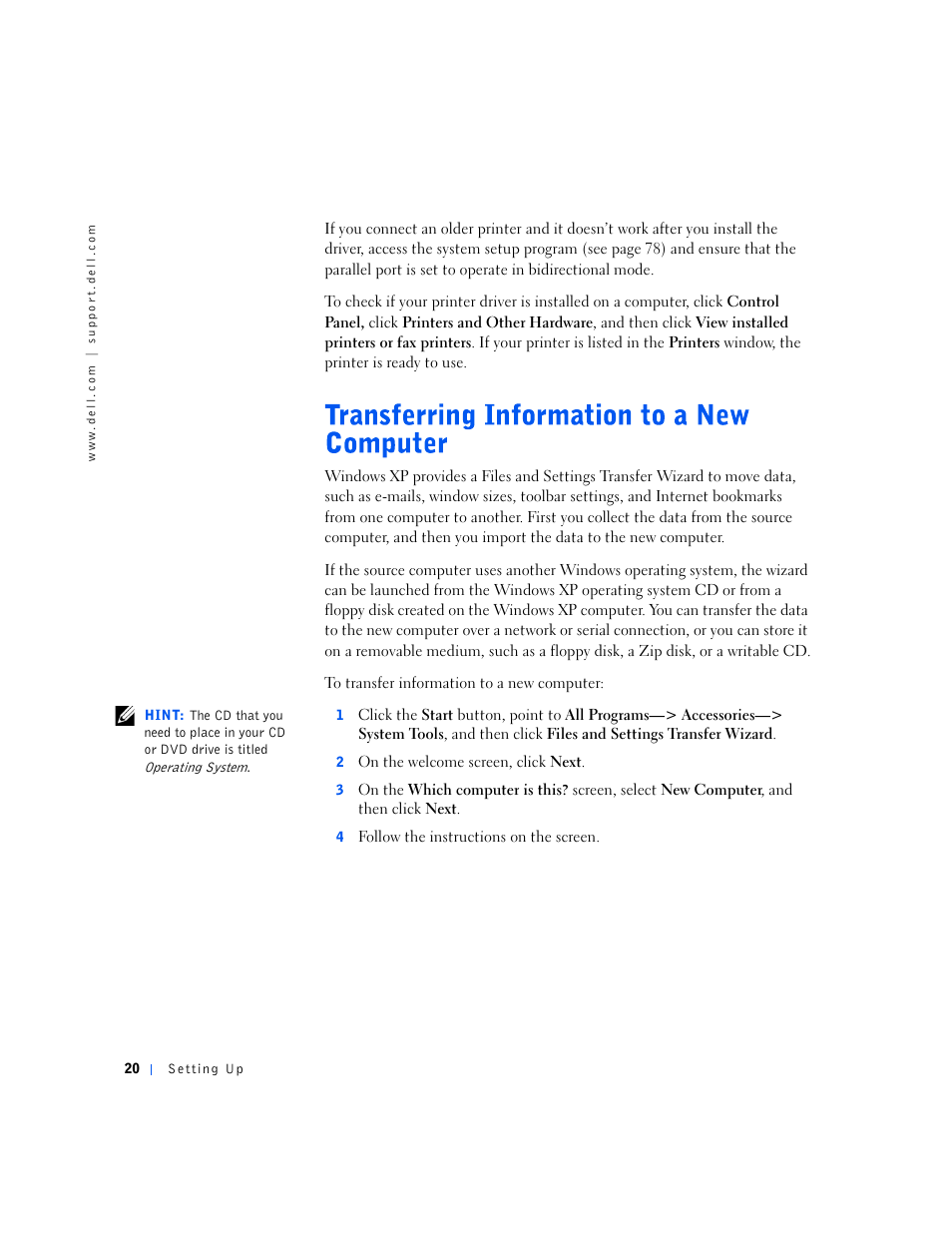 Dell Dimension 4500S User Manual | Page 20 / 132