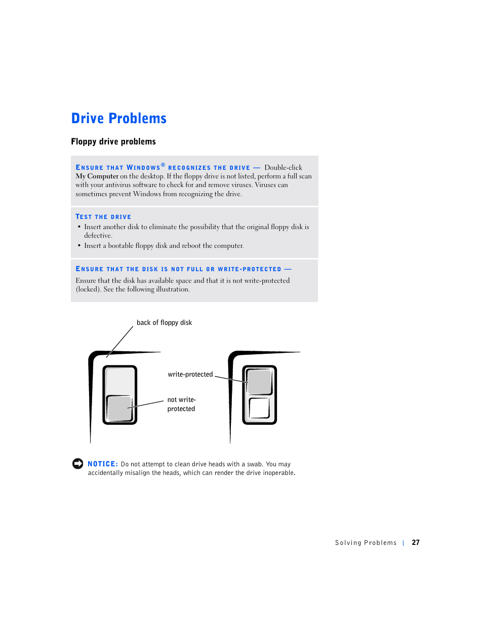 Floppy drive problems | Dell Dimension 4500S User Manual | Page 27 / 132