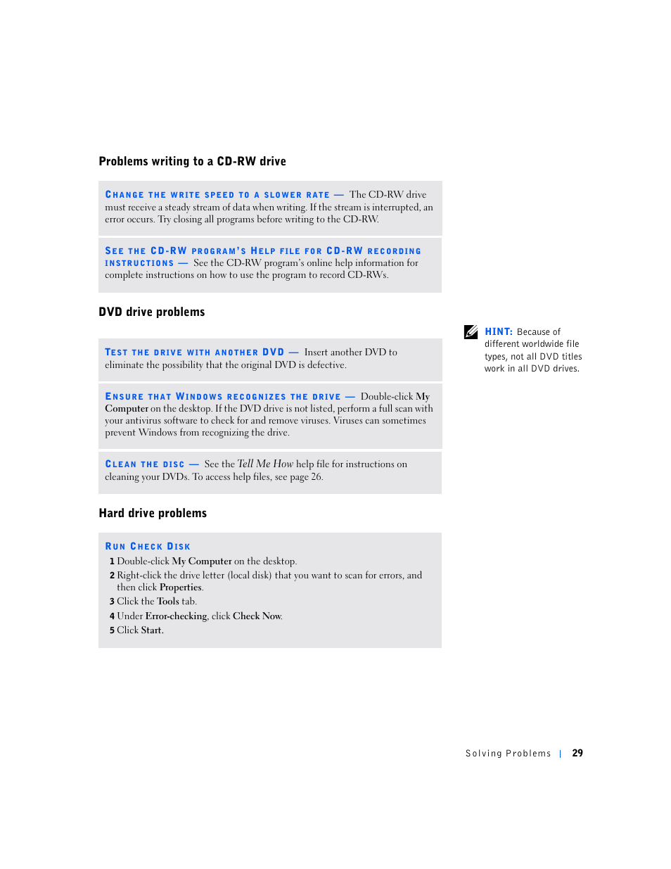 Hard drive problems | Dell Dimension 4500S User Manual | Page 29 / 132