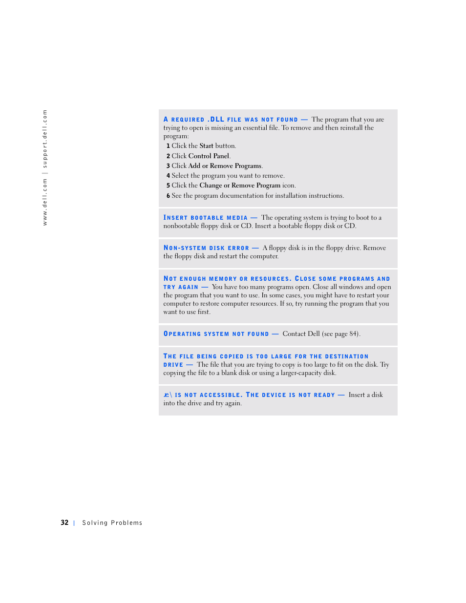 Dell Dimension 4500S User Manual | Page 32 / 132