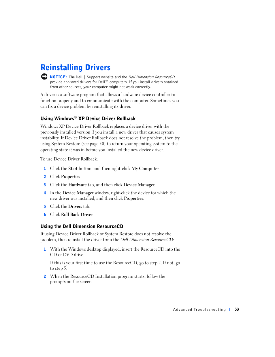 Dell Dimension 4500S User Manual | Page 53 / 132