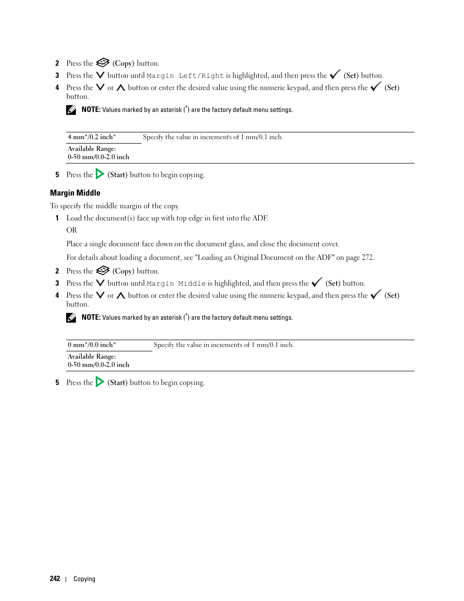 Margin middle | Dell C1765NF MFP Laser Printer User Manual | Page 244 / 376