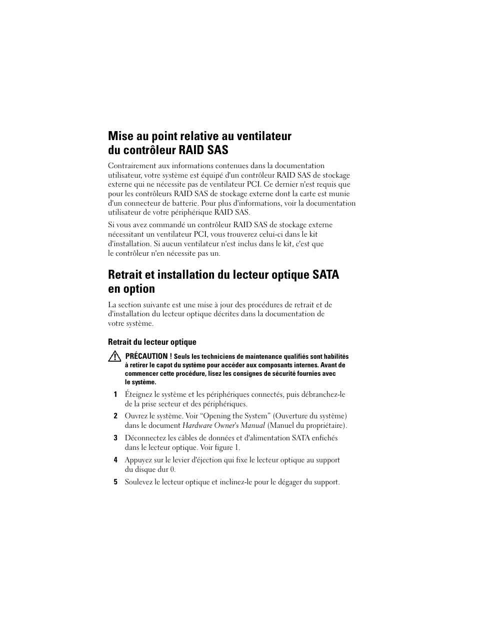 Retrait du lecteur optique | Dell PowerEdge R200 User Manual | Page 10 / 28