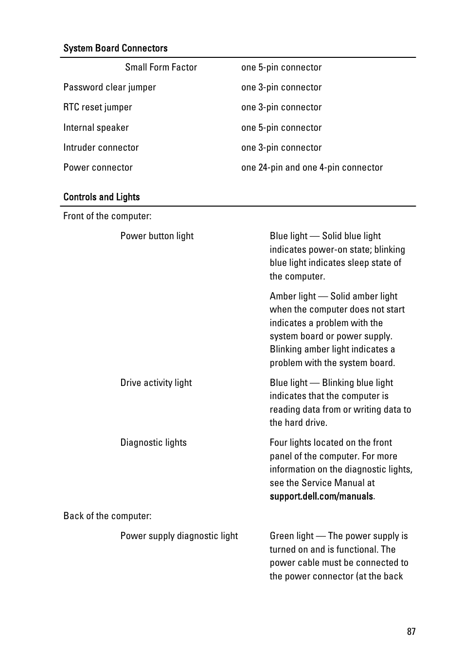 Dell OptiPlex 390 (Mid 2011) User Manual | Page 87 / 92