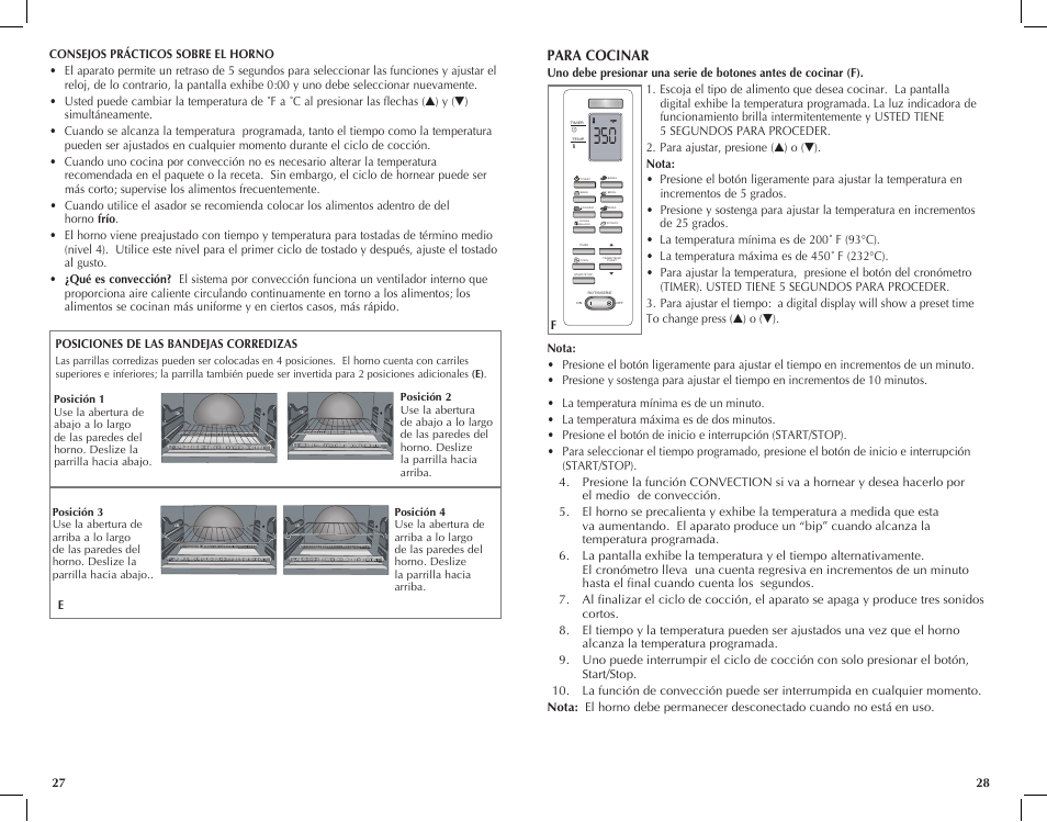 Frozen snacks, Para cocinar | Black & Decker CTO7100B User Manual | Page 15 / 37