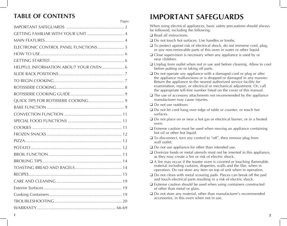 Black & Decker CTO7100B User Manual | Page 2 / 37