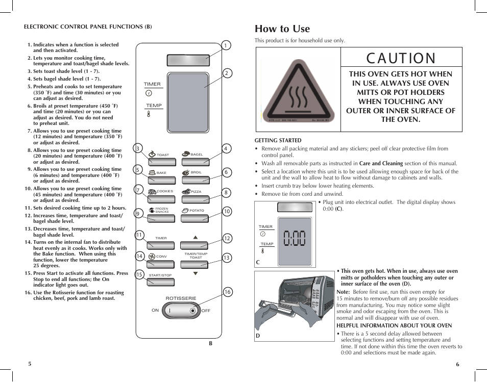 How to use | Black & Decker CTO7100B User Manual | Page 4 / 37