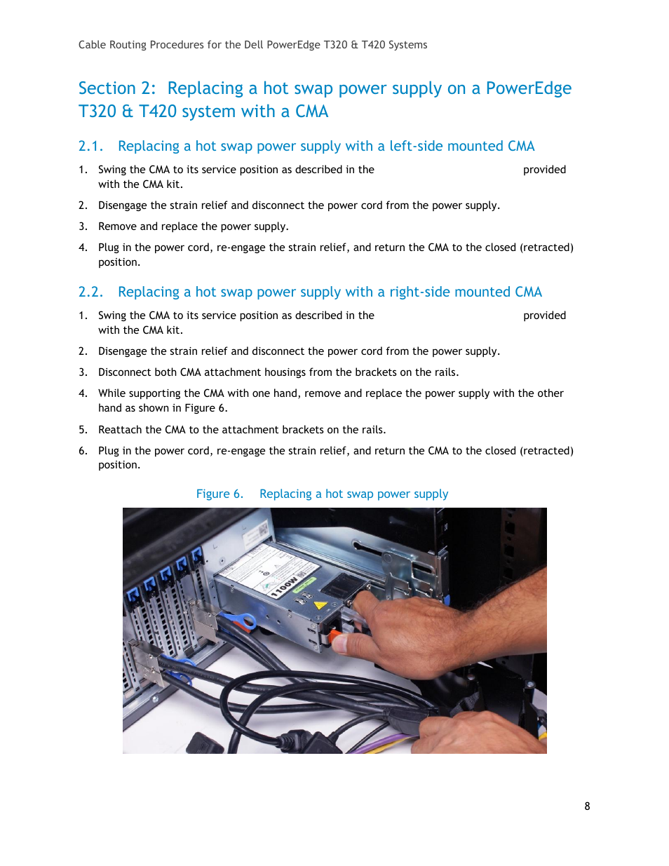 Figure 6, Replacing a hot swap power supply | Dell PowerEdge Rack Enclosure 4220 User Manual | Page 8 / 9