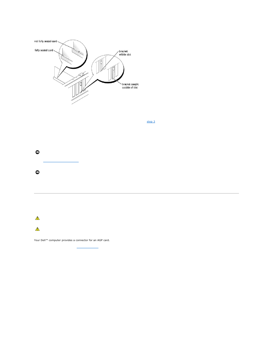 Agp card, Removing an agp card | Dell Dimension 4600 User Manual | Page 11 / 44