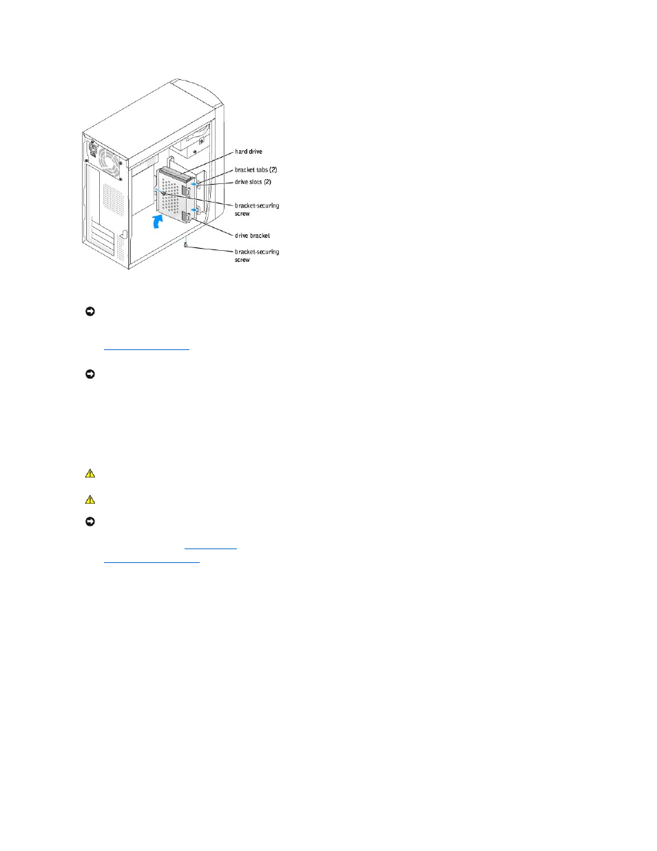 Adding or replacing a second hard drive | Dell Dimension 4600 User Manual | Page 18 / 44