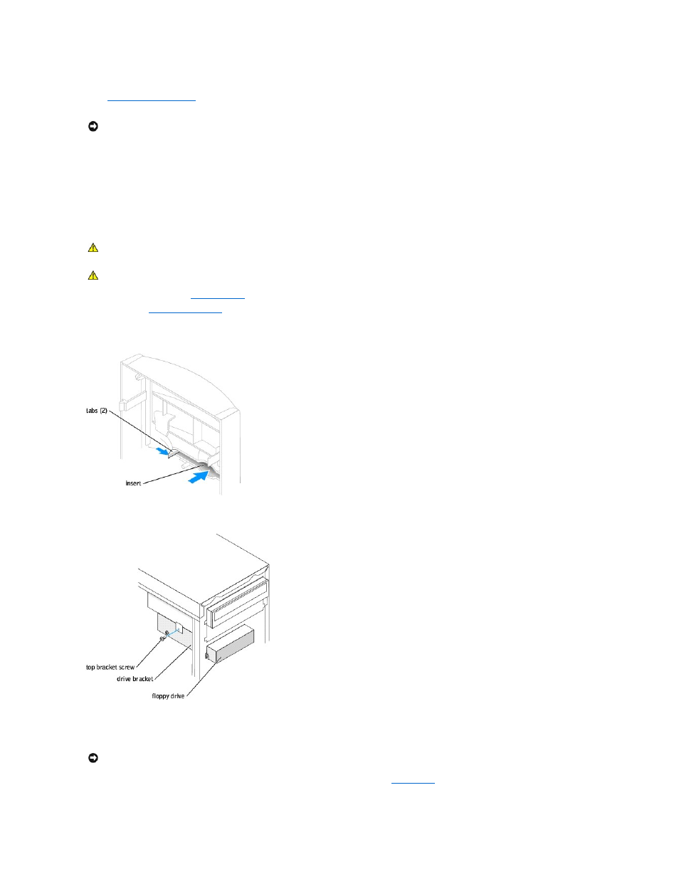 Adding a floppy drive | Dell Dimension 4600 User Manual | Page 20 / 44