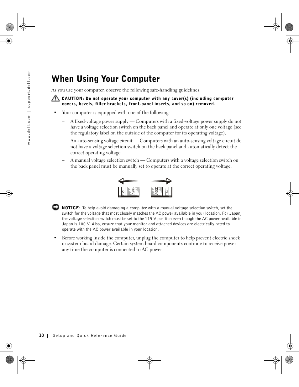 When using your computer | Dell OptiPlex GX270 User Manual | Page 10 / 38