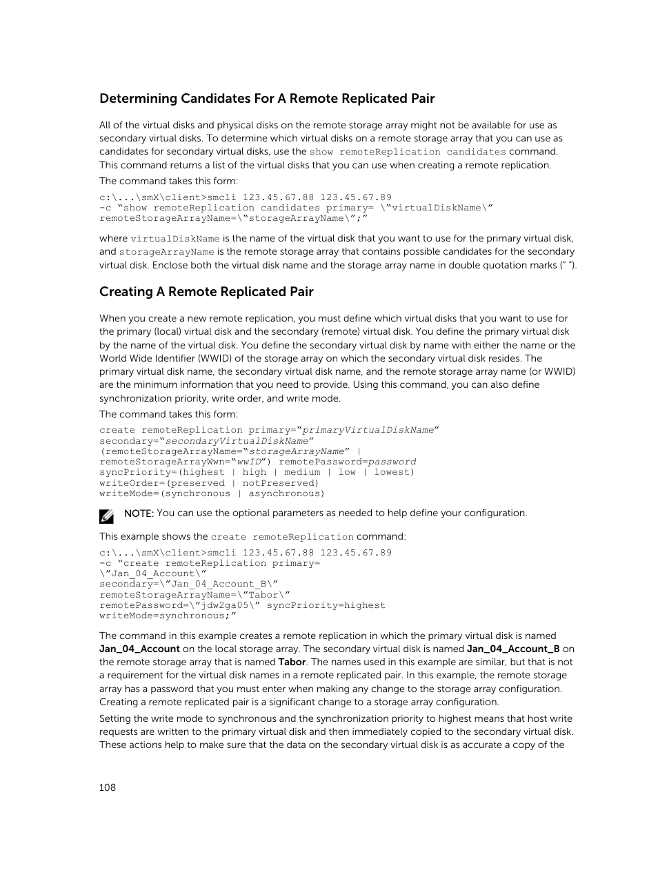 Creating a remote replicated pair | Dell PowerVault MD3420 User Manual | Page 108 / 405