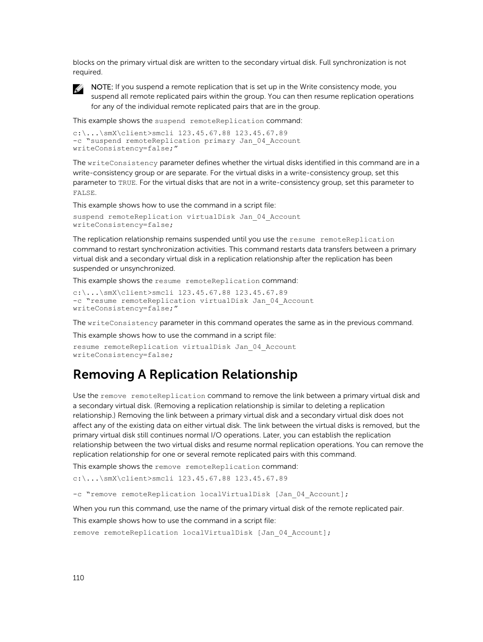 Removing a replication relationship | Dell PowerVault MD3420 User Manual | Page 110 / 405