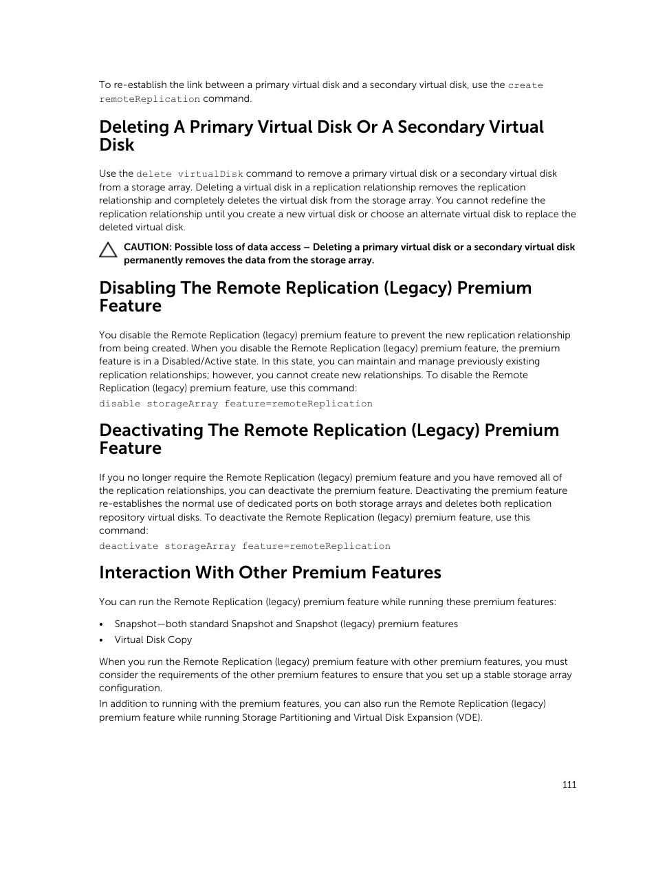 Interaction with other premium features | Dell PowerVault MD3420 User Manual | Page 111 / 405