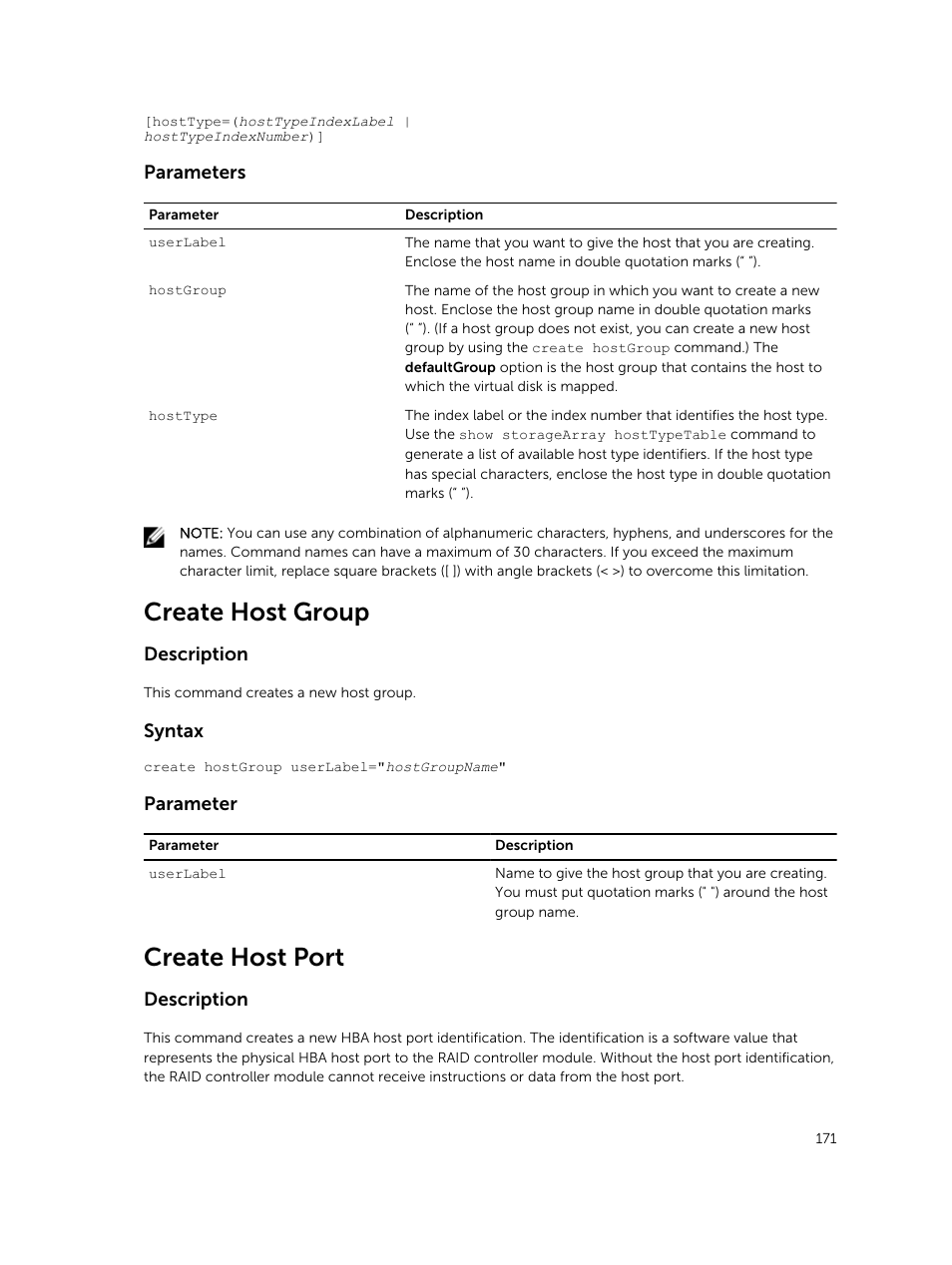 Create host group, Create host port | Dell PowerVault MD3420 User Manual | Page 171 / 405