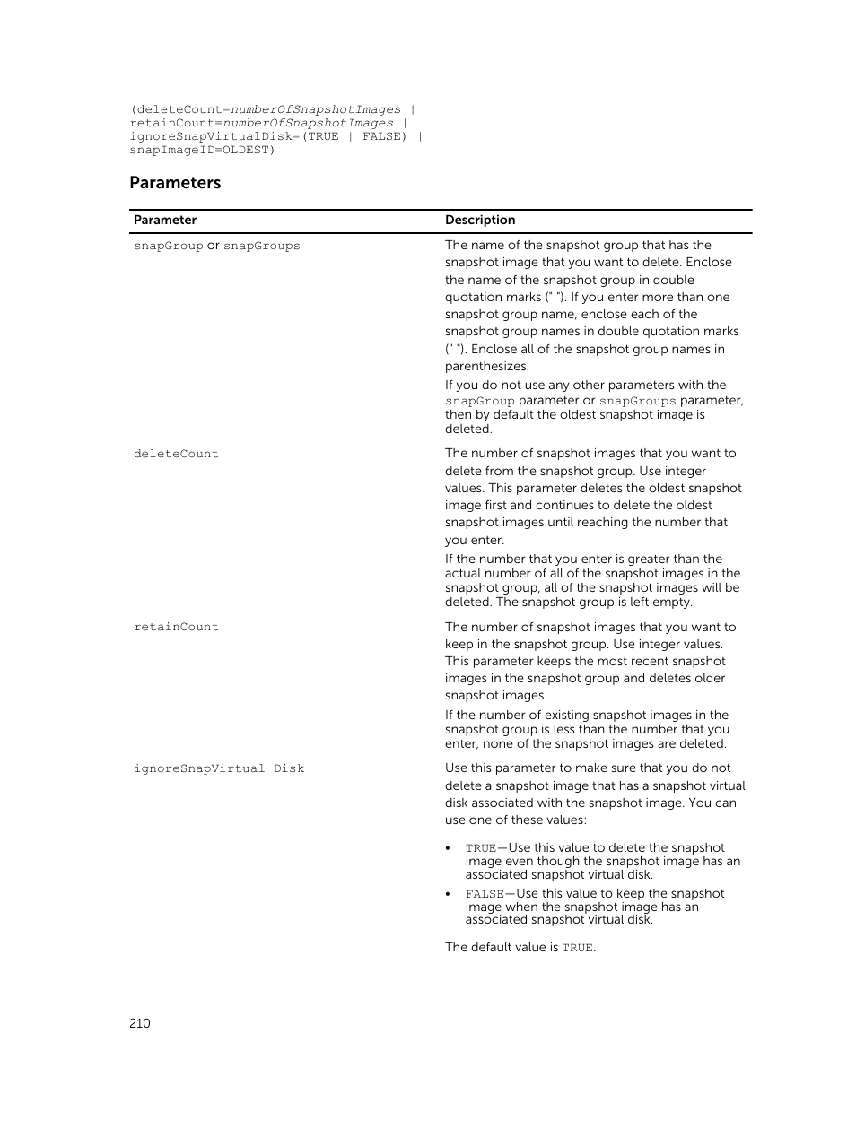 Parameters | Dell PowerVault MD3420 User Manual | Page 210 / 405