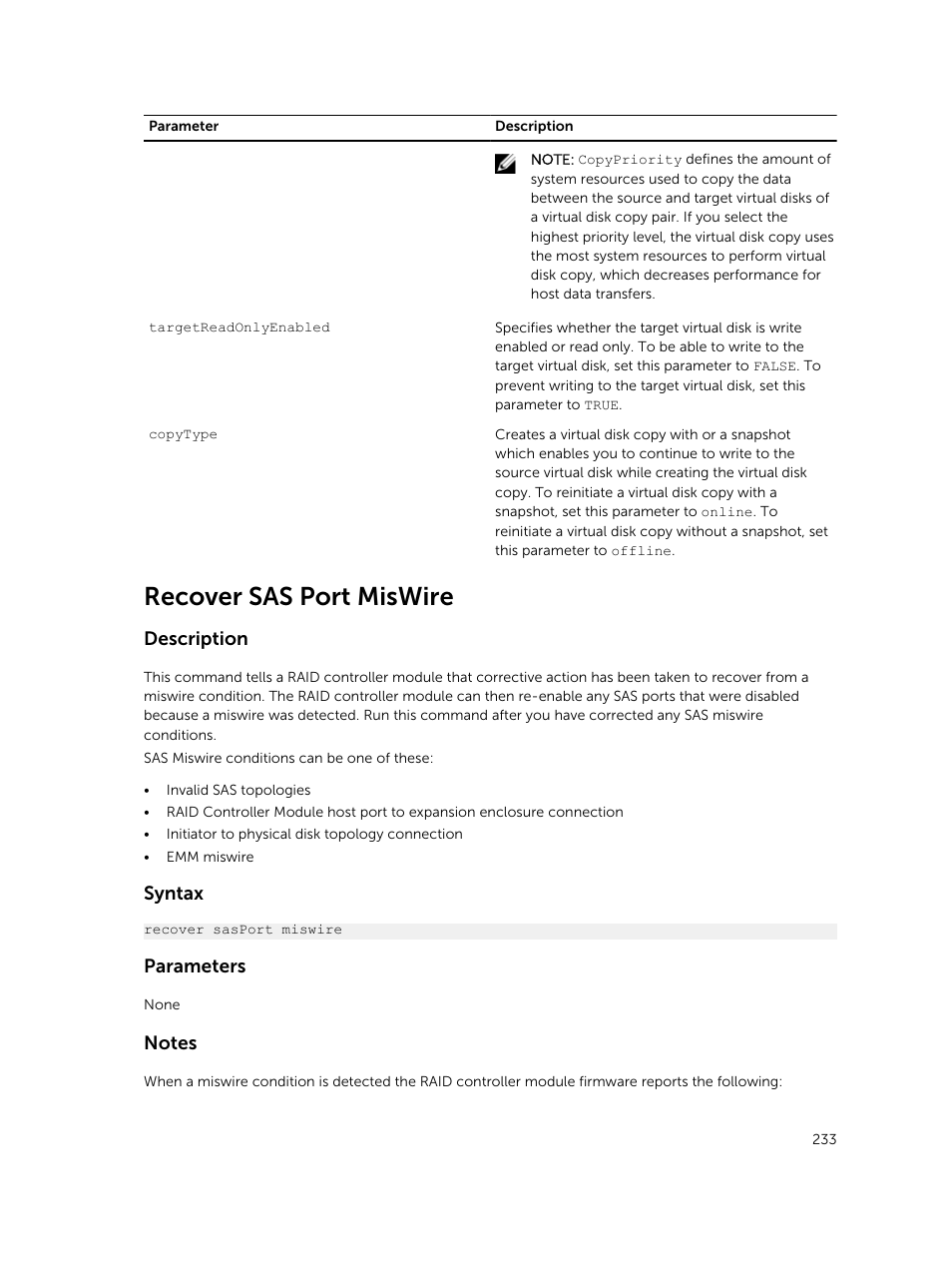 Recover sas port miswire | Dell PowerVault MD3420 User Manual | Page 233 / 405