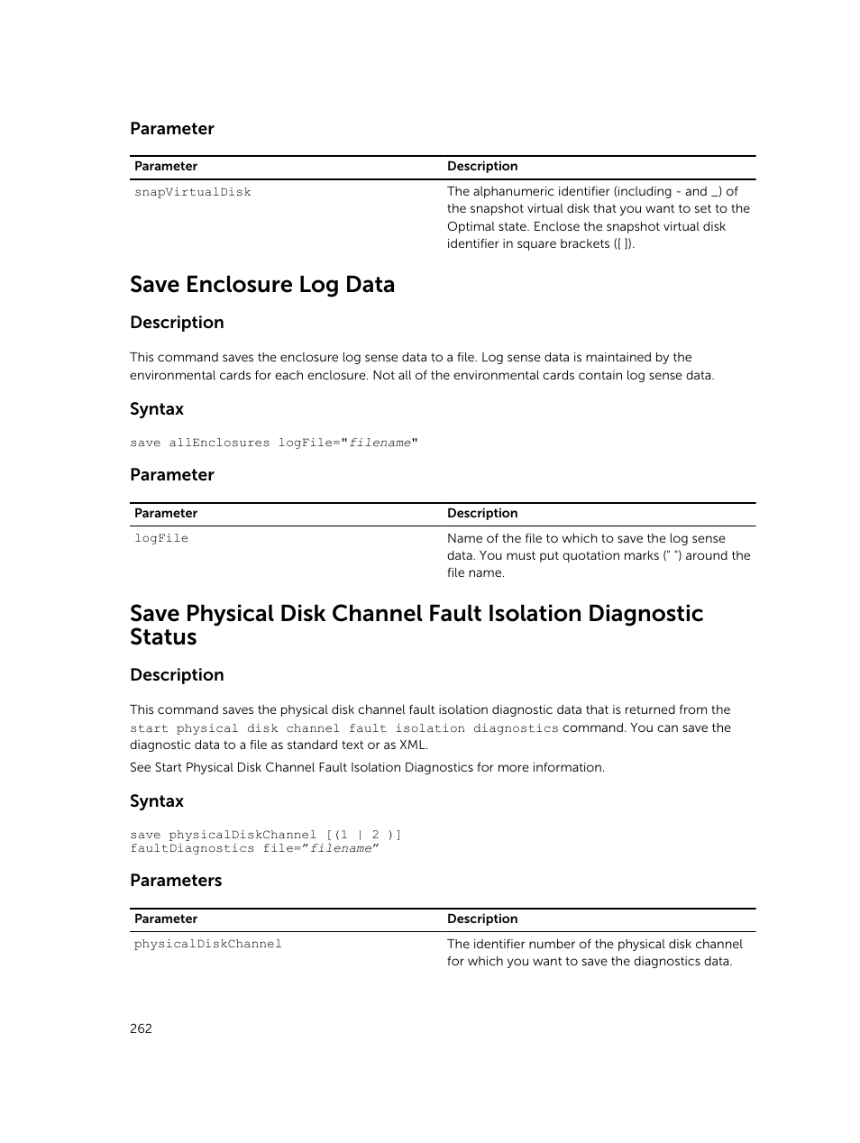 Save enclosure log data | Dell PowerVault MD3420 User Manual | Page 262 / 405