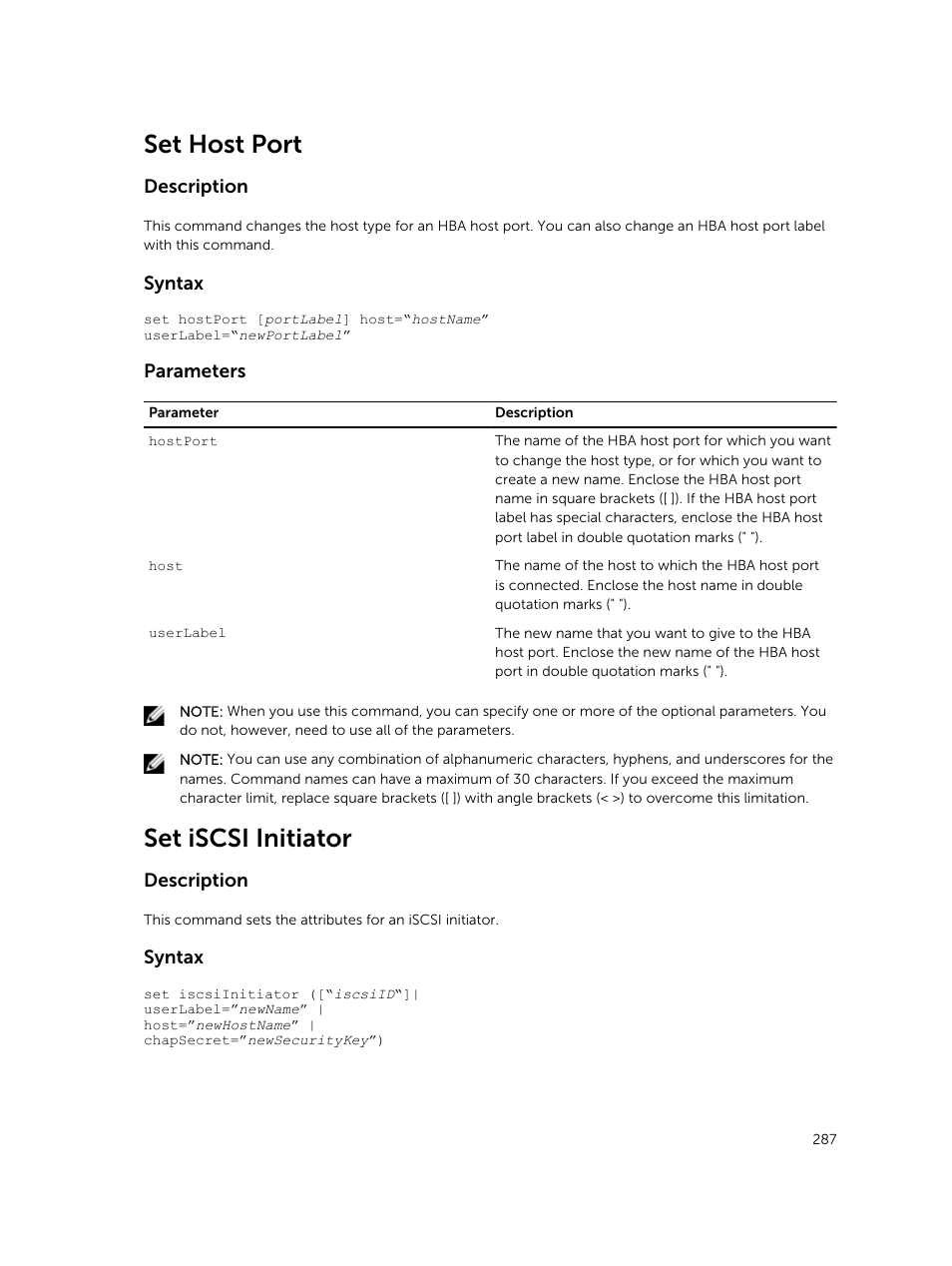 Set host port, Set iscsi initiator | Dell PowerVault MD3420 User Manual | Page 287 / 405