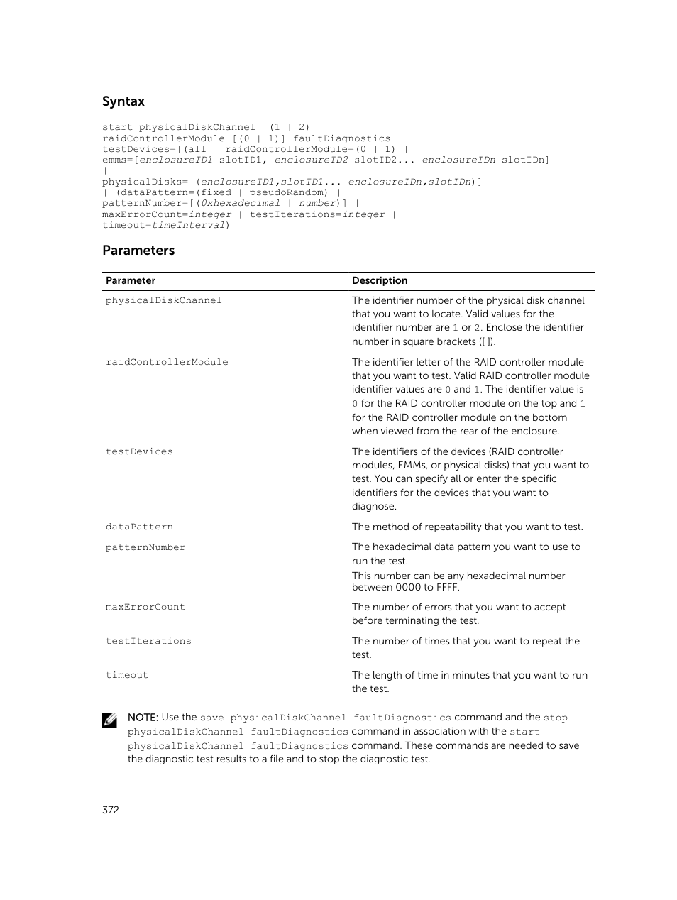Syntax, Parameters | Dell PowerVault MD3420 User Manual | Page 372 / 405