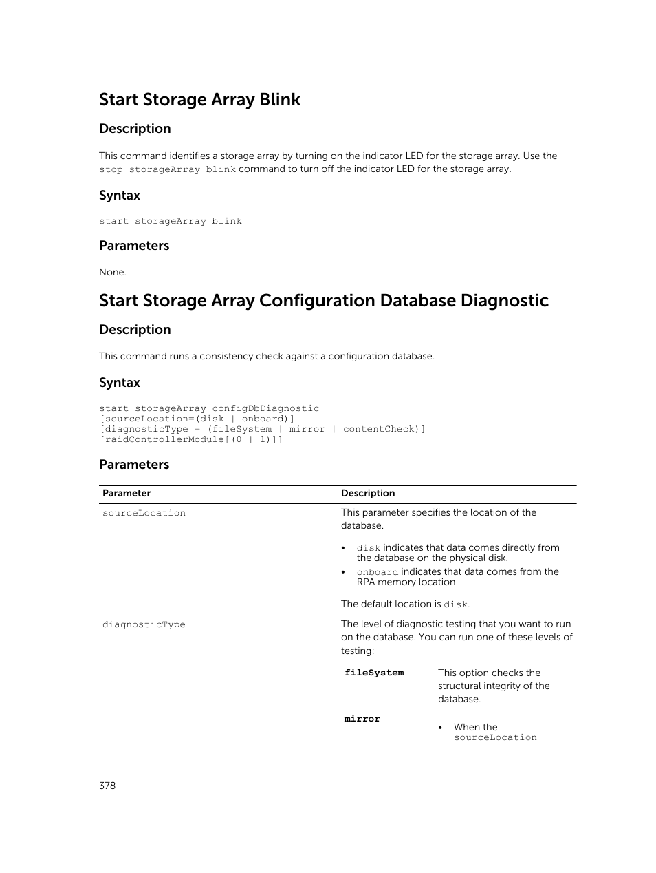 Start storage array blink | Dell PowerVault MD3420 User Manual | Page 378 / 405