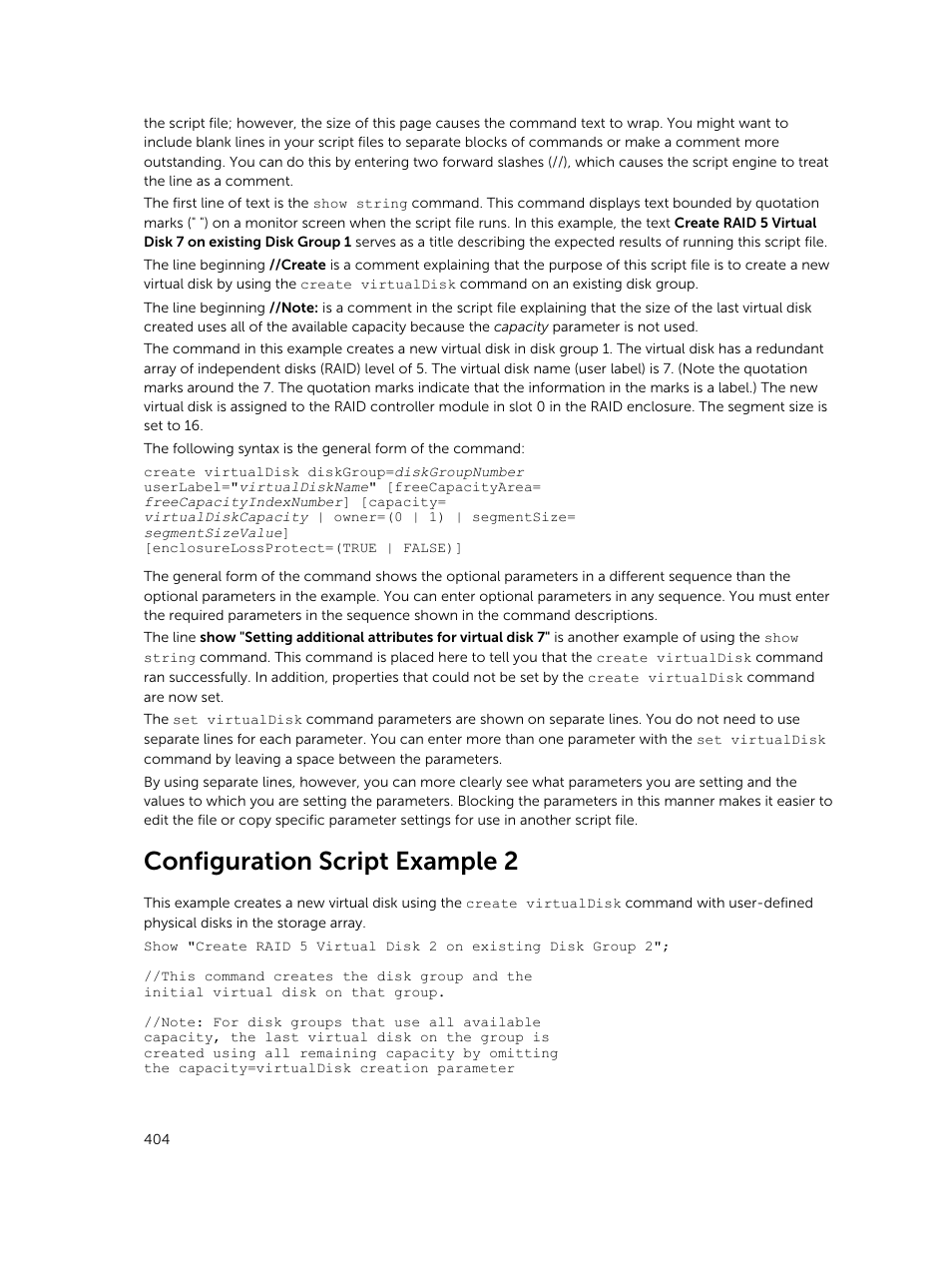 Configuration script example 2 | Dell PowerVault MD3420 User Manual | Page 404 / 405