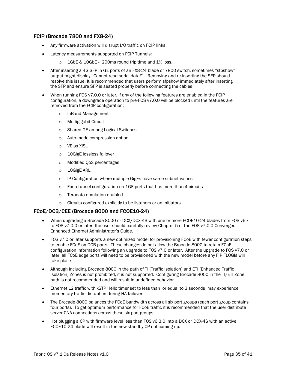 Fcip (brocade 7800 and fx8-24), Fcoe/dcb/cee (brocade 8000 and fcoe10-24) | Dell POWEREDGE M1000E User Manual | Page 35 / 41