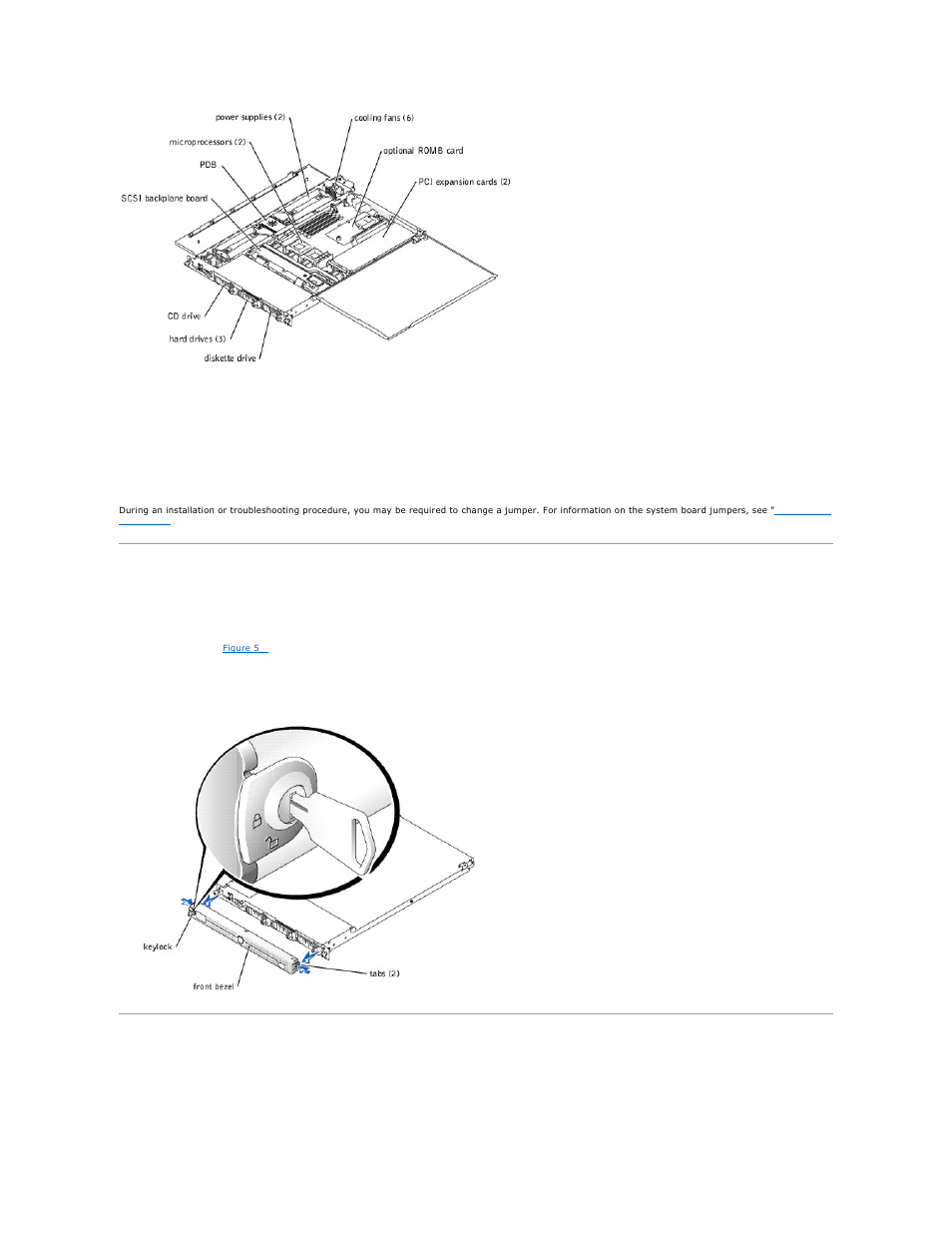 Removing and replacing the front bezel, Opening the system doors | Dell PowerEdge 1650 User Manual | Page 31 / 63