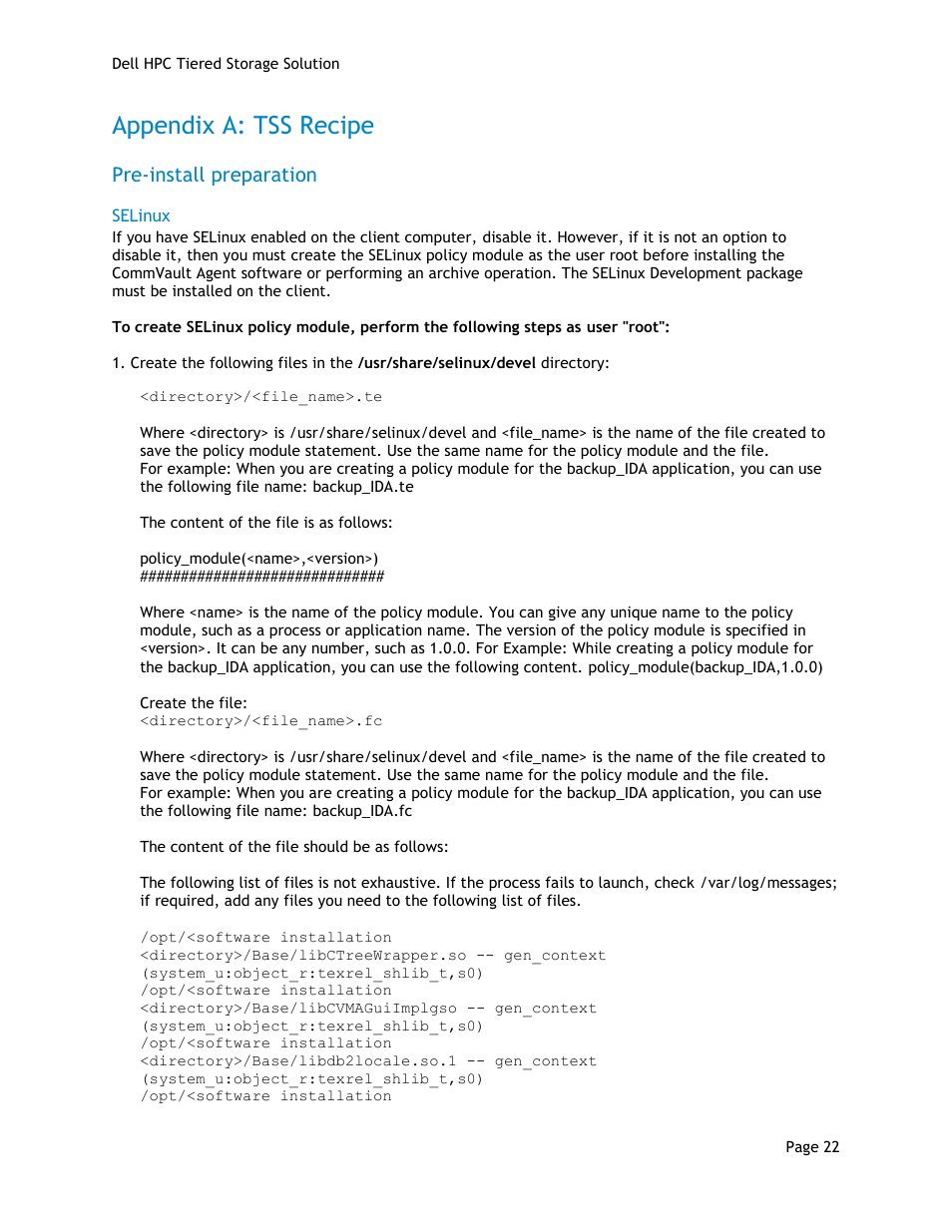 Appendix a: tss recipe, Pre-install preparation | Dell POWEREDGE R710 User Manual | Page 24 / 63