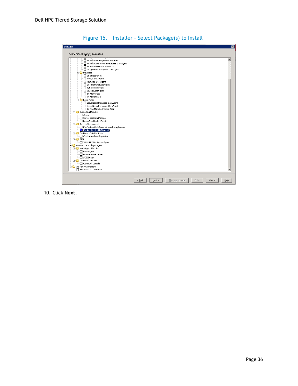 Figure 15, Installer – select package(s) to install | Dell POWEREDGE R710 User Manual | Page 38 / 63