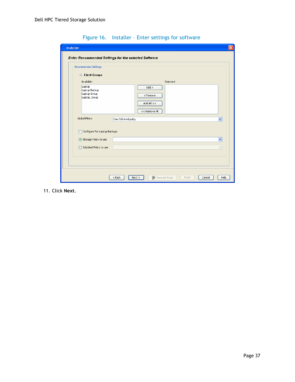 Figure 16, Installer – enter settings for software | Dell POWEREDGE R710 User Manual | Page 39 / 63