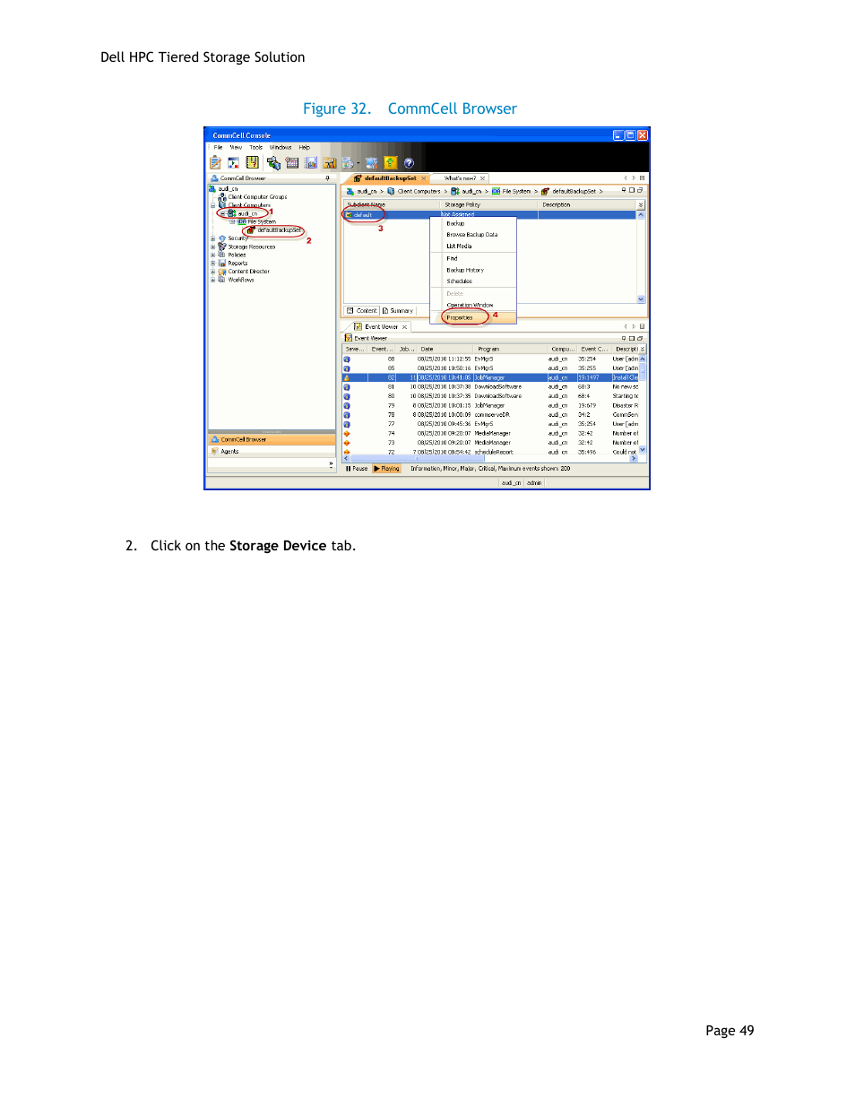 Figure 32, Commcell browser | Dell POWEREDGE R710 User Manual | Page 51 / 63