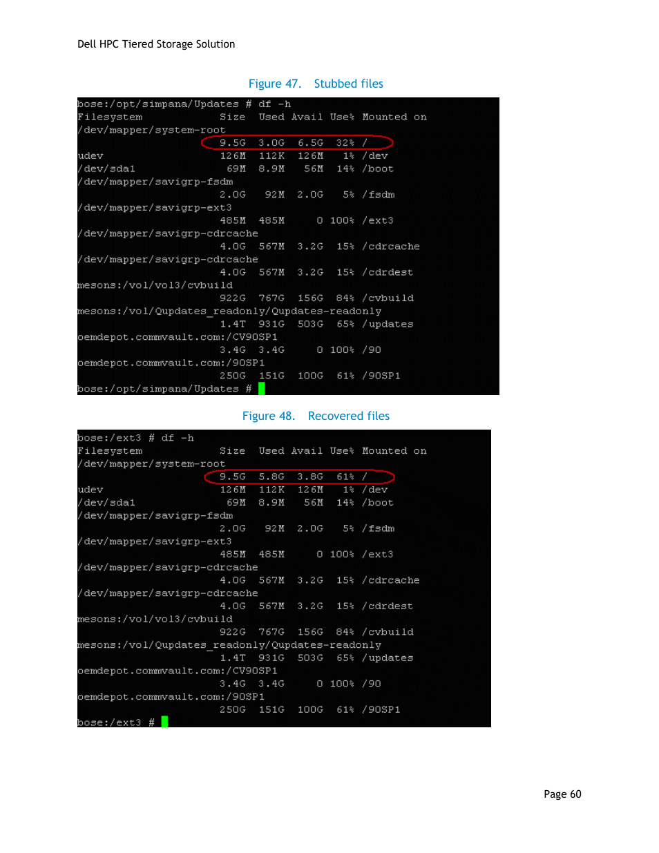 Figure 47, Stubbed files, Figure 48 | Recovered files | Dell POWEREDGE R710 User Manual | Page 62 / 63
