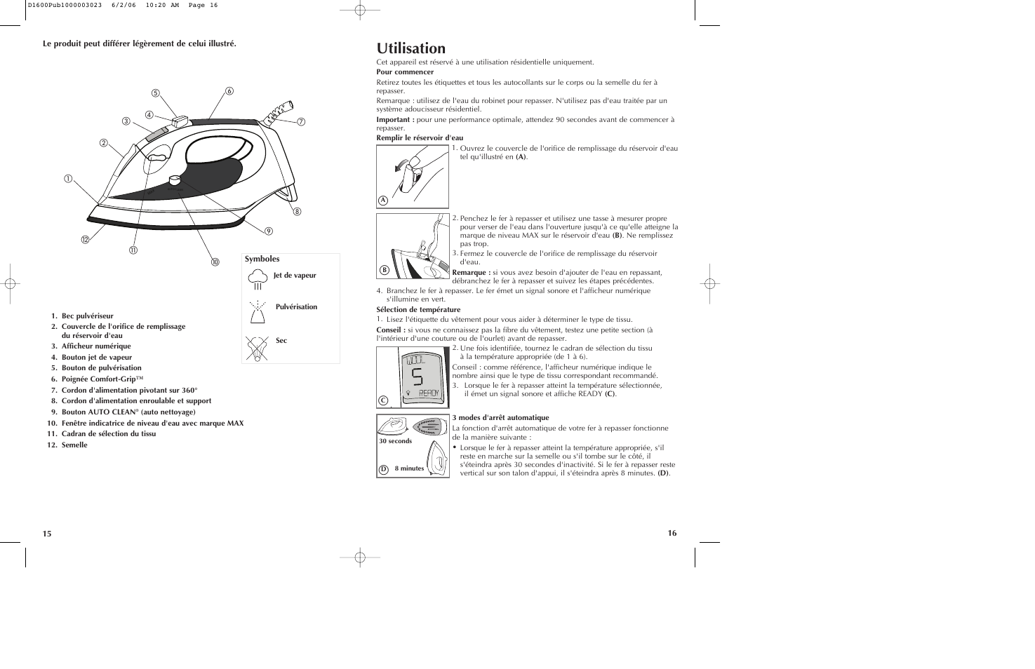 Utilisation | Black & Decker D1200 User Manual | Page 9 / 13