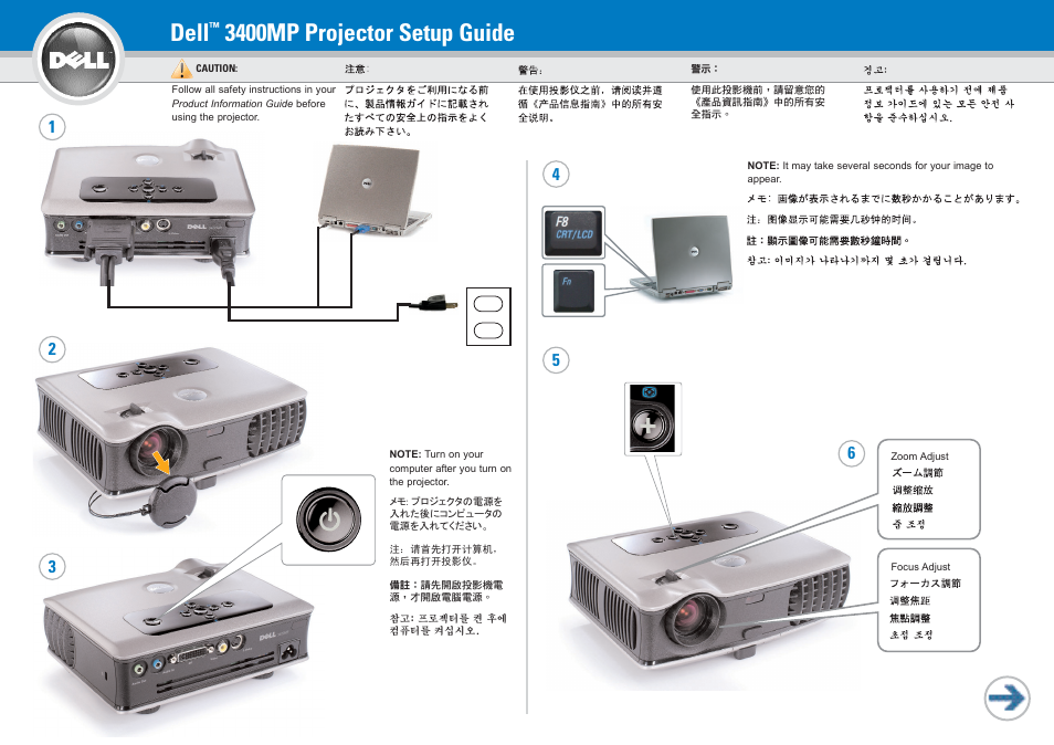 Dell 3400MP Projector User Manual | 2 pages